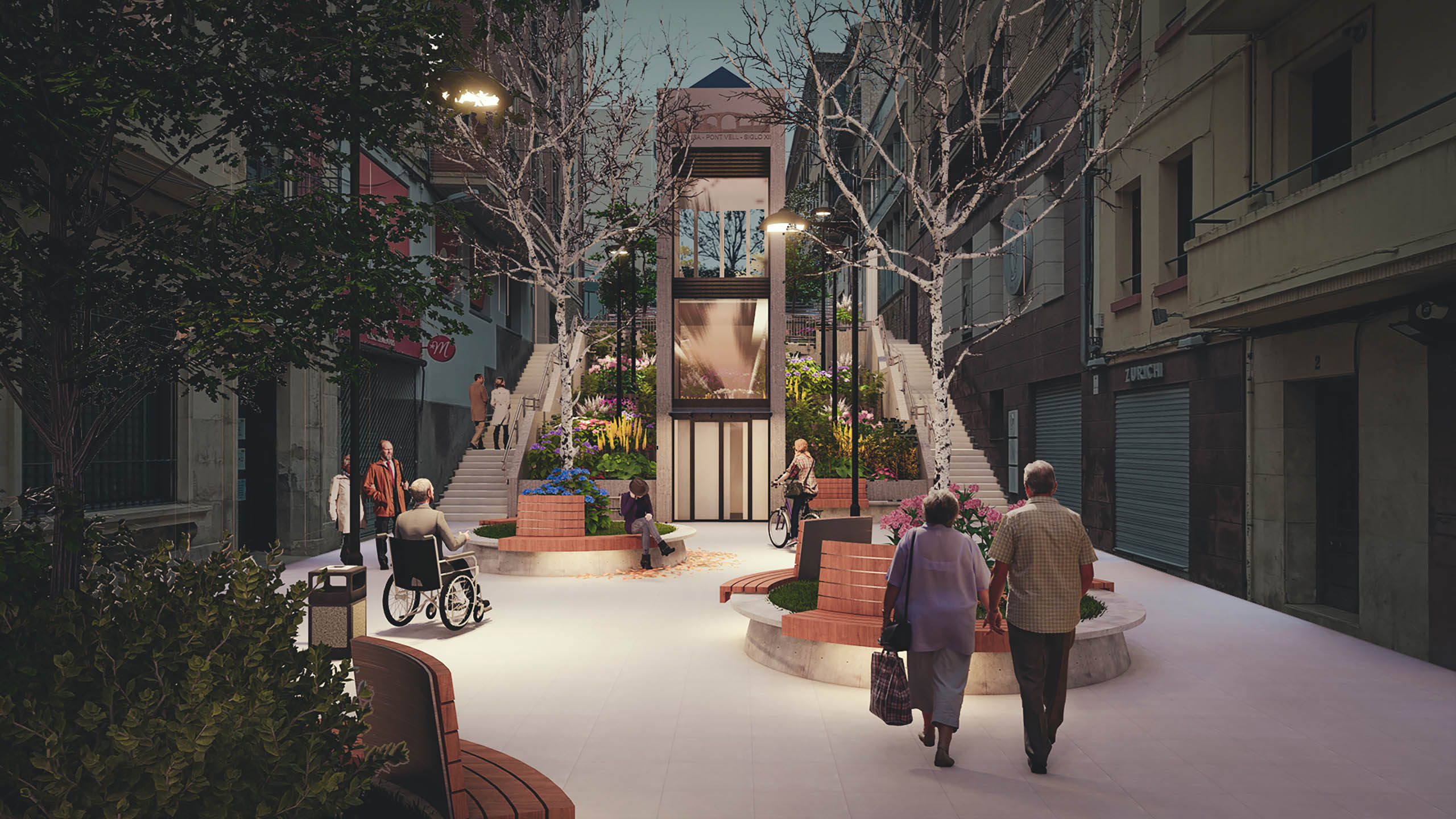 Ascensor urbano y reurbanización en Tudela